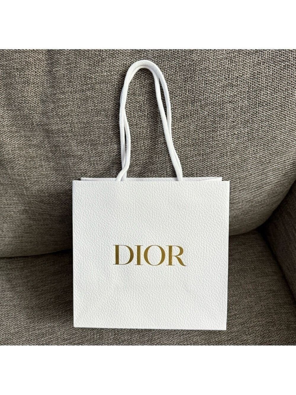 Christian Dior Small Square Gift Paper Bag White New Empty Authentic